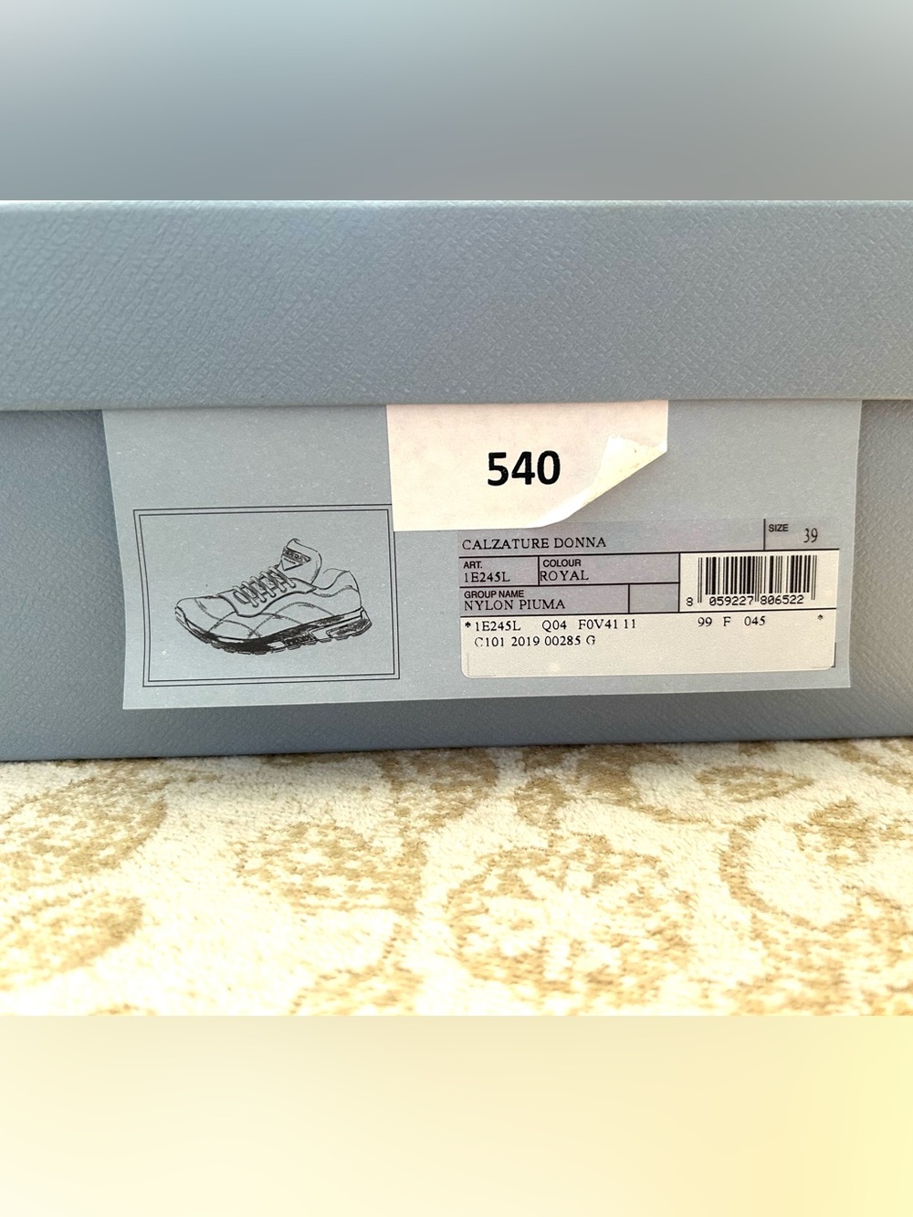 DEAL DEAL DEAL. PRADA Nylon PRAX Sneakers - 1E245L -  Blue White $200 discount - Picture 10 of 12
